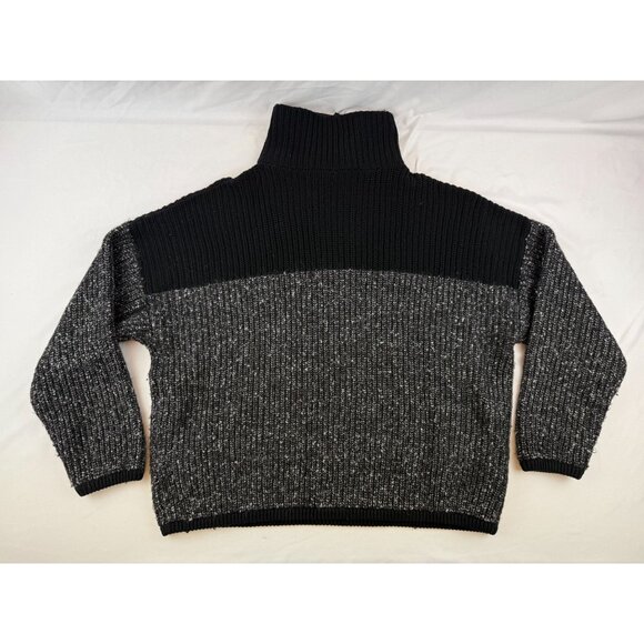 Varley Sweater Willard Half Zip Womens Medium Chunky Knit Pullover Black $178 - Picture 4 of 10